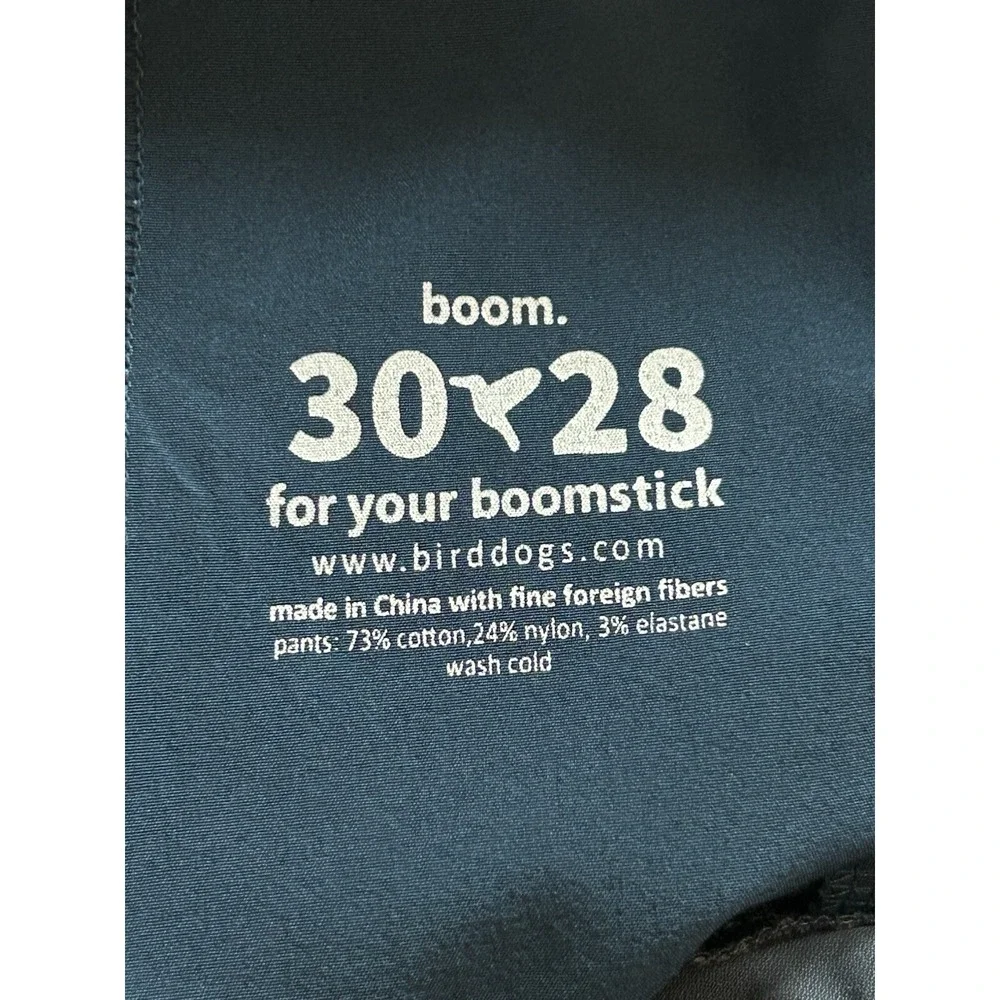 Birddogs Pants Gray Stretch Khakis Boom For Your Boomstick Activewear Sz 30x28
